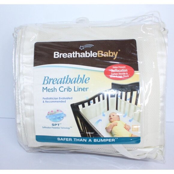BreathableBaby Breathable Mesh Crib Liner Beige Unused Fits Most Baby Cribs NIP - Picture 1 of 12